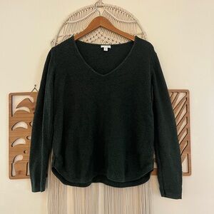 J. Jill Forest Green V-Neck Sweater Small